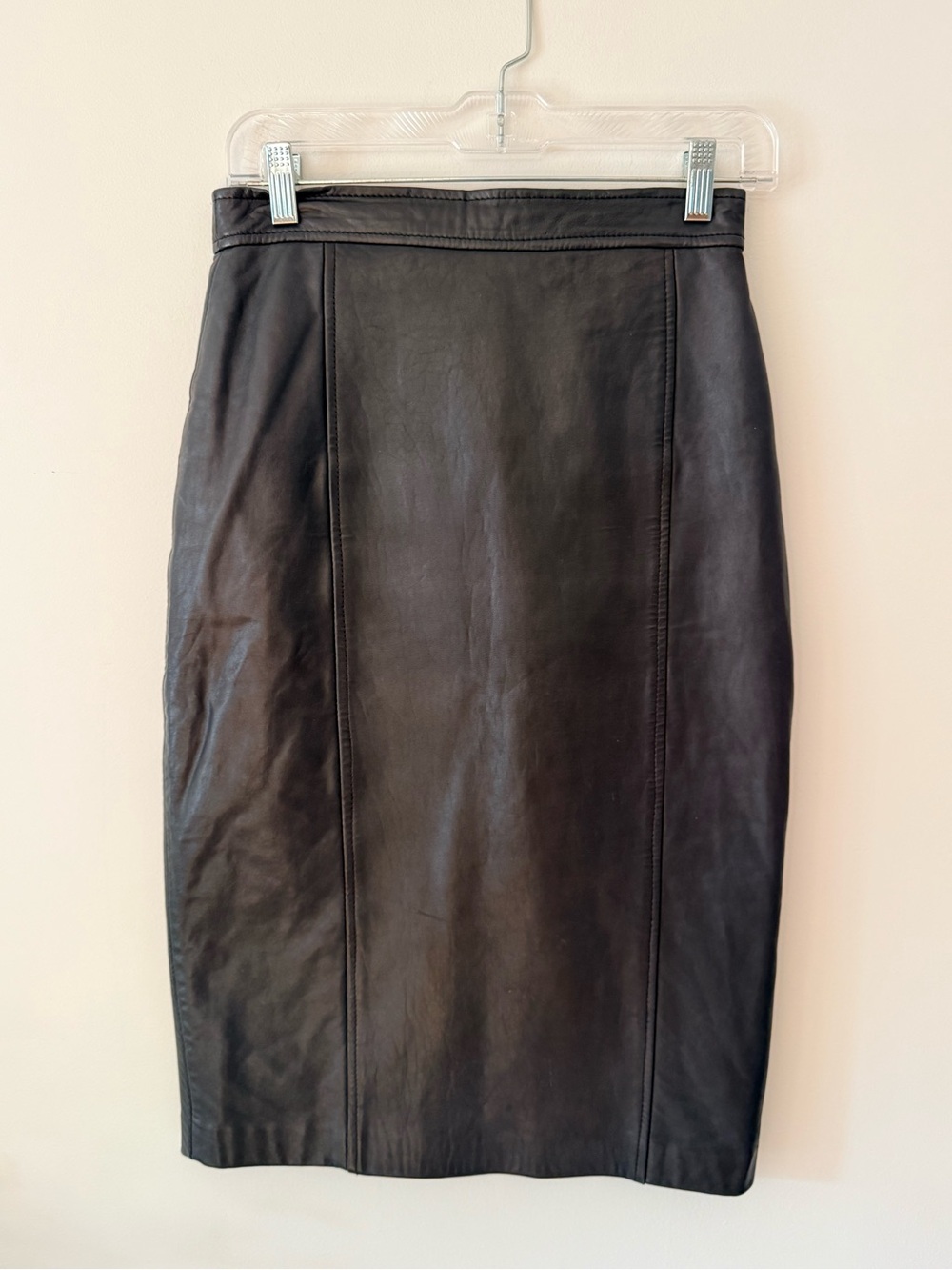 Eleanor P Brenner Black Leather Skirt - Size 6